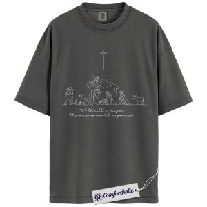 Nativity Scene Christmas Shirt, Faith-Based Holiday T-Shirt, Christian Bible Verse Graphic Tee, Religious Christmas Gift for Believers, Christmas Comfort Colors Shirt