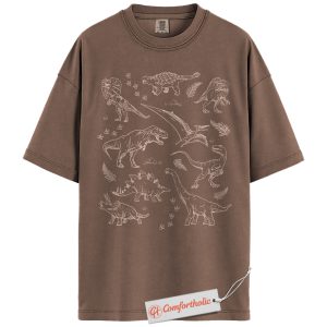 Dinosaur Sketch Shirt, Prehistoric Reptile Graphic Tee, Jurassic Era T-Shirt, Dino Comfort Colors Shirt