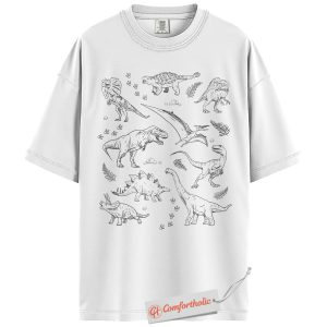 Alternative view of Dinosaur Sketch Shirt, Prehistoric Reptile Graphic Tee, Jurassic Era T-Shirt, Dino Comfort Colors Shirt
