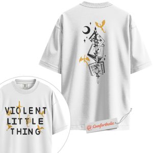 Alternative view of Violent Little Thing Shirt, Fourth Wing Inspired T-Shirt, Fantasy Dragon Graphic Tee, Gift for Readers, Bookish Comfort Colors Shirt 2-Sided