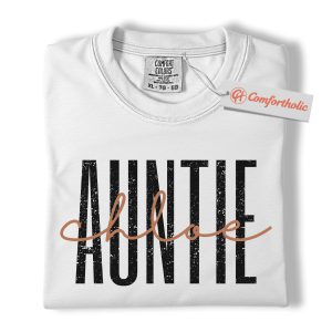 Alternative view of Personalized Auntie Shirt, Custom Name T-Shirt for Aunts, Cute Family Graphic Tee, Gift for Aunties, Comfort Colors Shirt