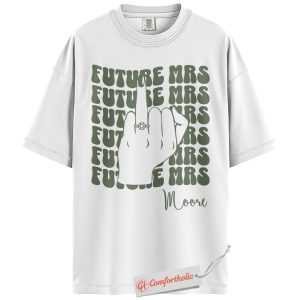 Alternative view of Personalized Future Mrs Shirt, Custom Bride Name T-Shirt, Engagement Ring Graphic Tee, Bachelorette Party Comfort Colors Shirt