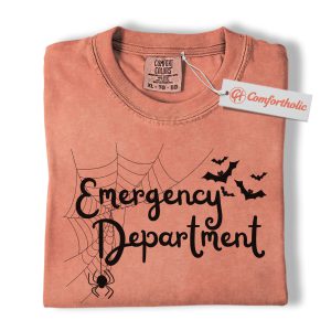 Emergency Department Shirt, Spooky Nurse ER T-Shirt, Cute Medical Spider Web Graphic Tee, Gift for Healthcare Workers, Halloween Comfort Colors Shirt