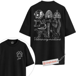 Custom Veterinary Medicine Shirt, Animal Anatomy T-Shirt, Personalized Vet Student Tee, Cute Gift for Future Veterinarians, Vet Tech Comfort Colors Shirt 2-Sided