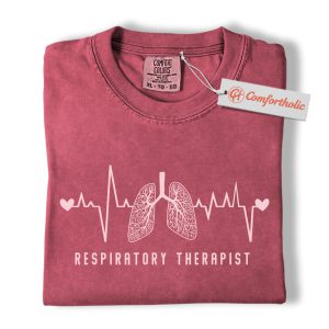 Respiratory Therapist Shirt, Heartbeat Lungs Graphic Tee, Medical Professional T-Shirt, Gift for RTs, Respiratory Care Comfort Colors Shirt