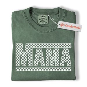 Checkerboard Mama Shirt, Checkered Mom Graphic Tee, Family T-Shirt, Mother’s Day Gift, Trendy Comfort Colors Shirt