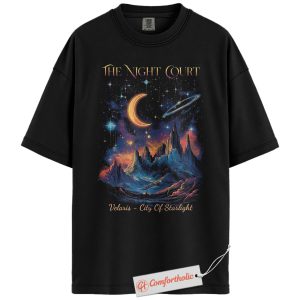 Night Court Shirt, Velaris City of Starlight Shirt, ACOTAR Fantasy Book Shirt, Starry Mountain Comfort Colors Shirt