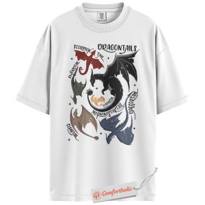 Alternative view of Dragon Tail Shirt, Fourth Wing Shirt, Basgiath War College Shirt, Dragon Rider Shirt, Fantasy Bookish Comfort Colors Shirt