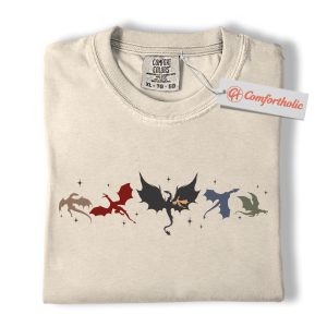Dragon Silhouettes Shirt, Fourth Wing Shirt, Dragon Rider Shirt, Book Lover Tee, Dark Academia Comfort Colors T-Shirt