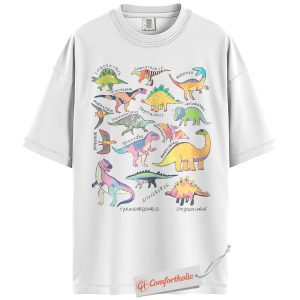 Alternative view of Dinosaur Species Shirt, Educational Dino Name Tee, Paleontology T-Shirt, Science Learning Comfort Colors Shirt
