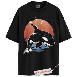 Orca Shirt, Vintage Killer Whale Tee, Ocean Wildlife T-Shirt, Retro Sea Animal Lover Comfort Colors Shirt