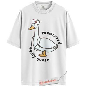 Alternative view of Funny Nurse Shirt, Registered Silly Goose T-Shirt, RN Humor Tee, Cute Medical Comfort Colors Shirt