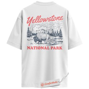 Alternative view of Yellowstone National Park Back Print Shirt, Vintage Bison Shirt, Retro Wildlife Nature Shirt, American Outdoor Adventure Comfort Colors Shirt