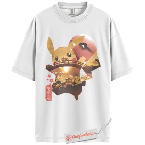 Alternative view of Pikachu Shirt, PKM Shirt, Pokemon Shirt, Anime Shirt, Comfort Colors Shirt