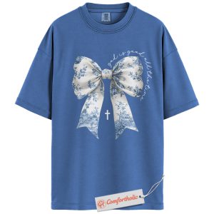 God Is Good All The Time Shirt, Christian Shirt, Bow and Cross Graphic Shirt, Vintage Faith Shirt, Comfort Colors Shirt