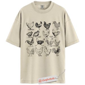 Chicken Breeds Shirt, Farm Animal Shirt, Vintage Comfort Colors Shirt