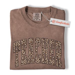 Leopard Teacher Shirt, Teacher Comfort Colors Shirt