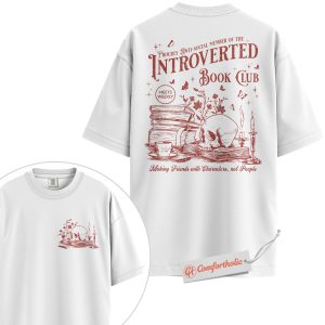 Alternative view of Introverted Book Club Shirt, Anti-Social Reader Shirt, Dark Academia Shirt, Bookworm Comfort Colors Shirt 2-Sided