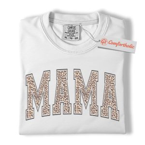 Alternative view of Leopard Print Mama Shirt, Trendy Mom Shirt, Mother's Day Gift, Family Comfort Colors Shirt