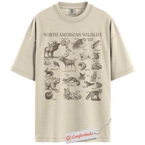 North American Wildlife Shirt, Vintage Animal Identification Shirt, Nature Field Guide Shirt, Outdoor Explorer Comfort Colors Shirt