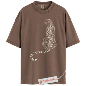 Cheetah Shirt, Sitting Leopard Shirt, Modern Animal Print Comfort Colors Shirt