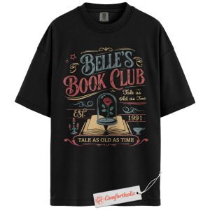 Vintage Belle’s Book Club Shirt, Tale as Old as Time Shirt, Beauty and the Beast Shirt, Fantasy Reader Comfort Colors Tee
