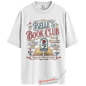 Alternative view of Vintage Belle’s Book Club Shirt, Tale as Old as Time Shirt, Beauty and the Beast Shirt, Fantasy Reader Comfort Colors Tee