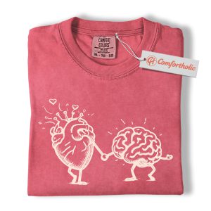 Heart and Brain Shirt, Funny Mental Health Shirt, Mind and Emotion Art Shirt, Self Love Comfort Colors Shirt