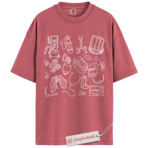 Respiratory Therapy Shirt, RT Medical Tools Graphic Tee, Pulmonology Art T-Shirt, Respiratory Care Comfort Colors Shirt