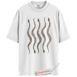 Alternative view of Snake Shirt, Minimal Serpent Graphic Tee, Python Shirt, Witchy Aesthetic T-Shirt, Edgy Goth Comfort Colors Shirt