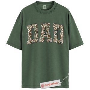 Alternative view of Camo Dad Shirt, Military Style Father's Day Shirt, Comfort Colors Shirt