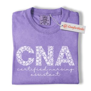 Floral CNA Shirt, Certified Nursing Assistant Shirt, Vintage Comfort Colors Shirt