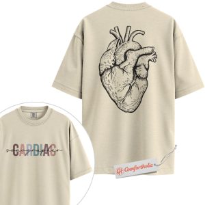 Cardiac Sonographer Shirt, Heart Anatomy Graphic Shirt, Ultrasound Technician Tee, Vintage Comfort Colors T-Shirt 2-Sided