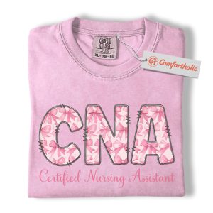 Pink Ribbon CNA Shirt, Certified Nursing Assistant Shirt, Comfort Colors T-Shirt