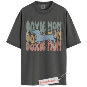 Doxie Mom Shirt, Dachshund Dog Lover Shirt, Retro Wiener Dog Shirt, Comfort Colors Shirt