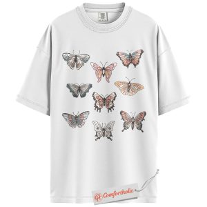Alternative view of Butterfly Species Shirt, Vintage Insect Shirt, Nature Lover Shirt, Butterfly Comfort Colors Shirt