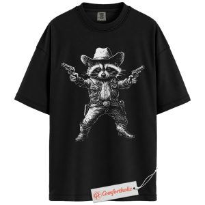 Cowboy Raccoon Shirt, Wild West Animal T-Shirt, Funny Western Graphic Tee, Vintage Trash Panda Comfort Colors Shirt