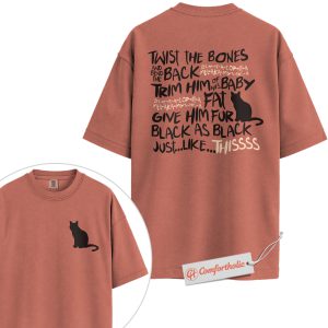 Hocus Pocus Spell Shirt, Funny Black Cat Halloween T-Shirt, Witchy Movie Quote Graphic Tee, Spooky October Comfort Colors Shirt 2-Sided