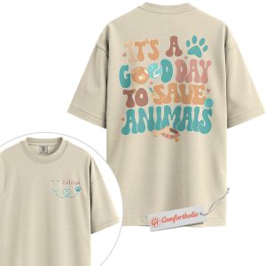 Personalized Vet Tech Shirt, It’s a Good Day to Save Animals T-Shirt, Cute Veterinary Worker Graphic Tee, Custom Animal Rescue Comfort Colors Shirt 2-Sided