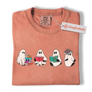 Ghost Book Club Shirt, Cute Halloween Reading T-Shirt, Spooky Literary Graphic Tee, Fall Gift for Book Lovers & Readers, Halloween Comfort Colors Shirt