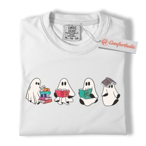 Alternative view of Ghost Book Club Shirt, Cute Halloween Reading T-Shirt, Spooky Literary Graphic Tee, Fall Gift for Book Lovers & Readers, Halloween Comfort Colors Shirt