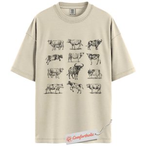 Vintage Cow Shirt, Retro Farm Animal Shirt, Rustic Country Western Shirt, Gift for Cattle Lovers, Comfort Colors Shirt