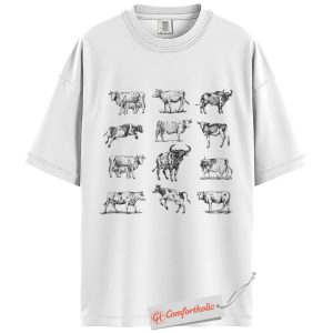 Alternative view of Vintage Cow Shirt, Retro Farm Animal Shirt, Rustic Country Western Shirt, Gift for Cattle Lovers, Comfort Colors Shirt