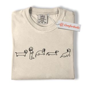 Dachshund Dog Shirt, Minimalist Wiener Dog Shirt, Cute Sausage Dog Graphic Shirt, Gift for Doxie Lovers, Comfort Colors Shirt