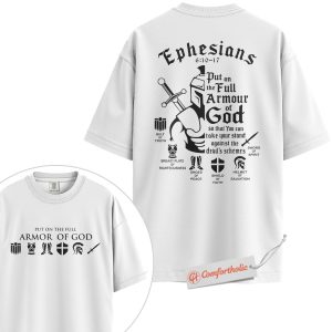 Alternative view of Armor of God Shirt, Ephesians 6:10-17 Bible Verse Shirt, Christian Shirt, Warrior Faith Shirt, Spiritual Battle Comfort Colors Shirt 2-Sided