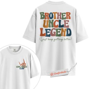 Alternative view of Brother Uncle Legend Shirt, Cool Uncle Club Shirt, Retro Family Shirt, Fun Gift for Uncles, Comfort Colors Shirt 2-Sided