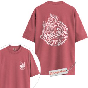 Surviving Motherhood Shirt, Funny Skeleton Mom Shirt, Retro Mom Life Shirt, Comfort Colors Shirt 2-Sided