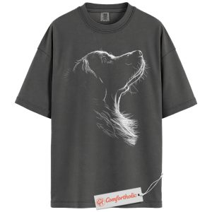 Alternative view of Golden Retriever Shirt, Minimalist Dog Line Art T-Shirt, Pet Lover Graphic Tee, Dog Owner Comfort Colors Shirt