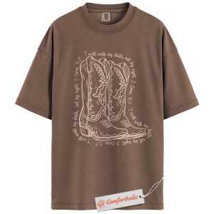 Walk by Faith Shirt, 2 Corinthians 5:7 Bible Verse Tee, Cowgirl Christian T-Shirt, Western Comfort Colors Shirt