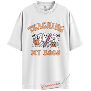 Alternative view of Teaching My Boos Shirt, Cute Ghost Teacher T-Shirt, Funny Spooky Classroom Graphic Tee, Fall Gift for Educators, Halloween Comfort Colors Shirt